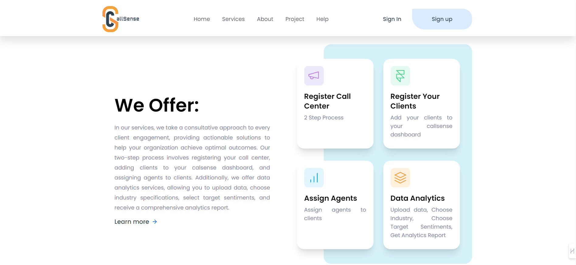 Callsense — AI-Powered Call Center SaaS — SaaS Product project by Moeen Ul Qadir